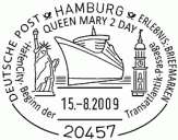 Sonderstempel vom 15.8.2009 Hamburg Queen Mary 2 Day